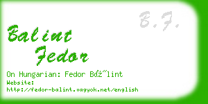 balint fedor business card